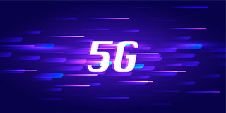 蓝紫色5G时代5G投影网络时代展板背景